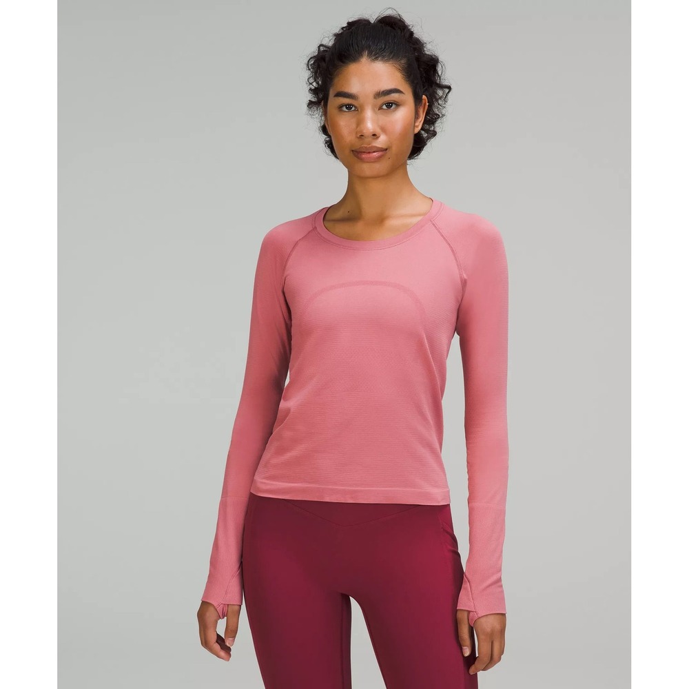 Lululemon Swiftly Tech Long Sleeve Crew Women 4 Pink Seamless Active Gorpcore